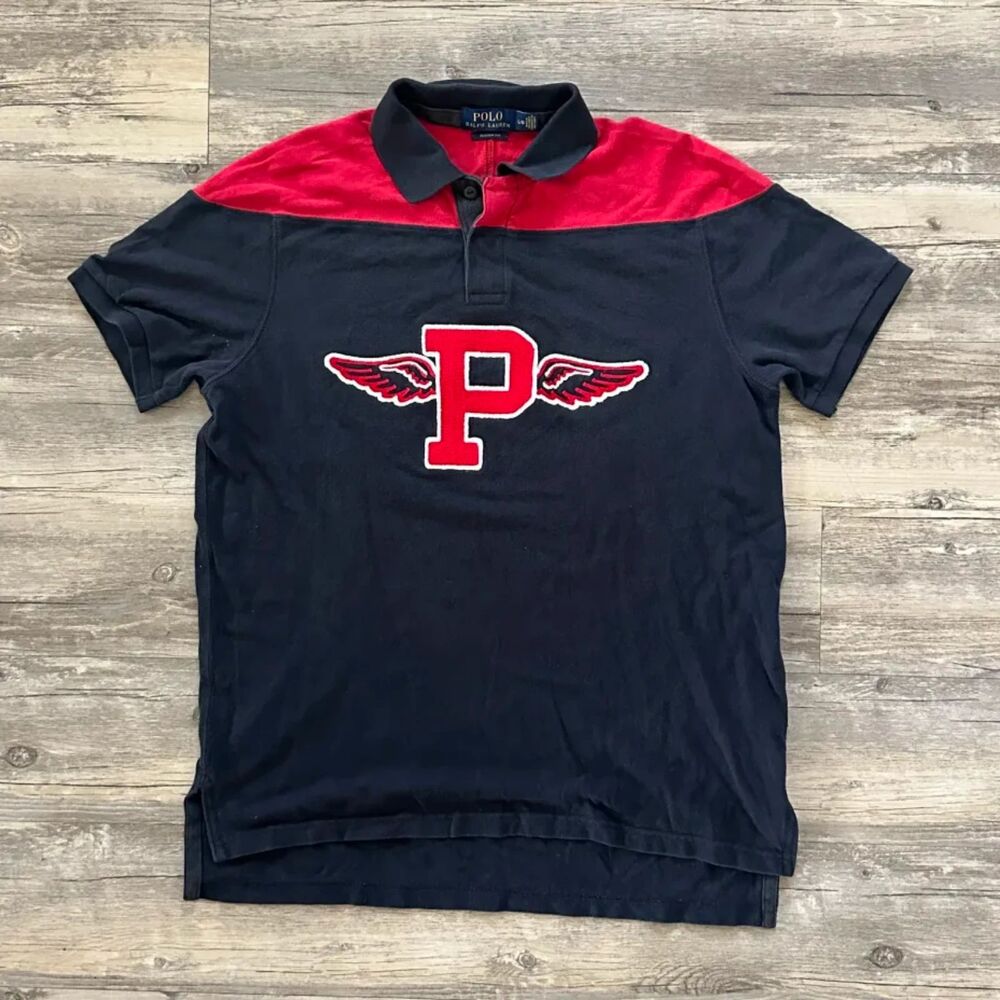 Polo Ralph Lauren P Wing Chain Stitched Rugby Shirt Size Large